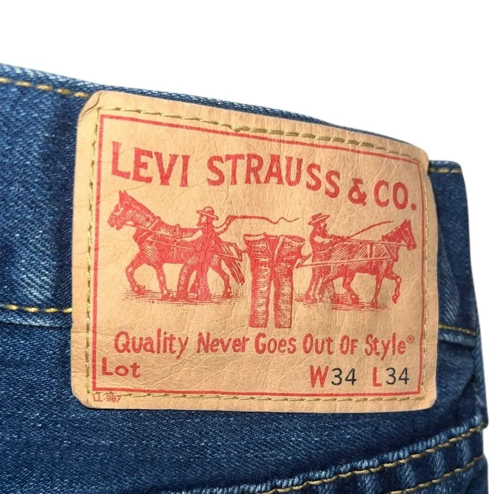 Levi’s Type 1 True Bootcut Jeans W34 L34 Dark Wash Classic Straight  Denim - Picture 6 of 6